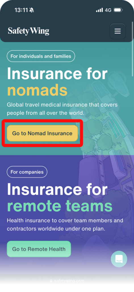 Nomad Insuranceの登録ステップ01_1