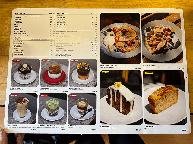 ombra cafeのメニュー