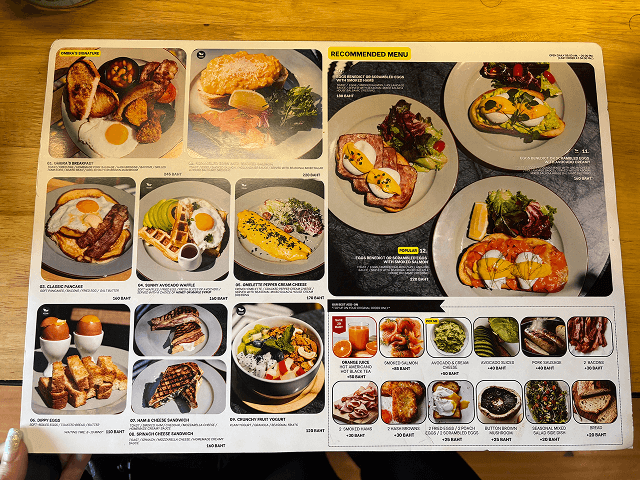 ombra cafeのメニュー