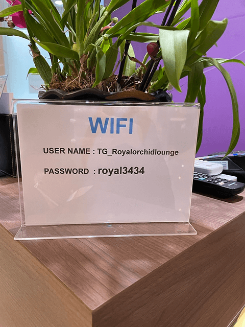 Thai Airways Royal Orchid LoungeのWi-Fi