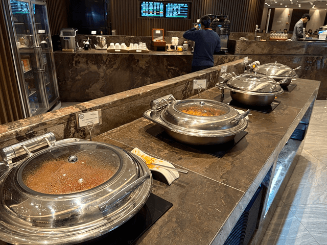 広州premium loungeの温かい料理